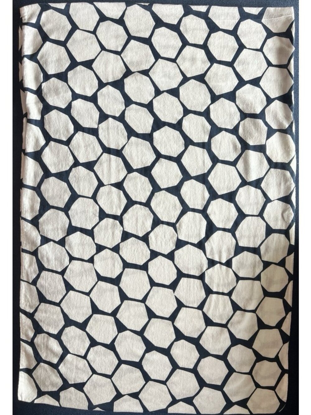Ikea FLONG Pillowcase Standard Navy White Geometric 100% Cotton Bedding 30 x 20